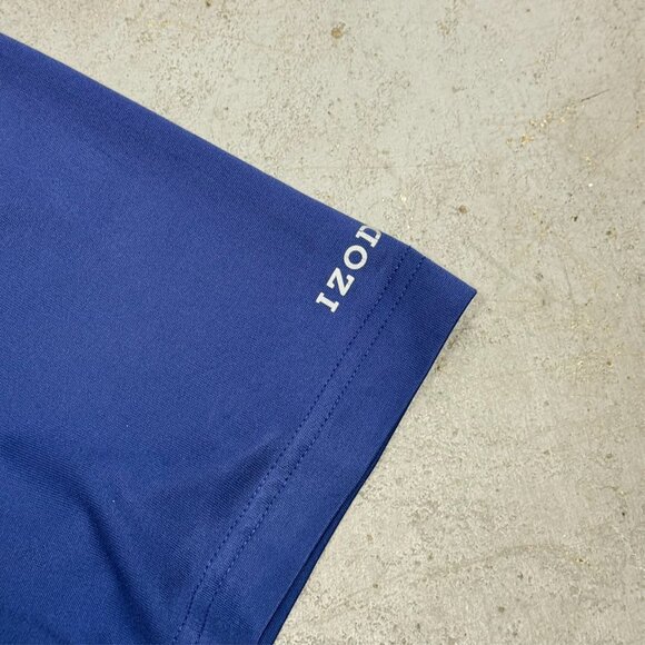 IZOD Golf Shirt Short Sleeve Stretch Polo Blue Striped Large - Picture 4 of 7